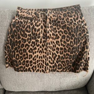 Leopard Print Mini Skirt